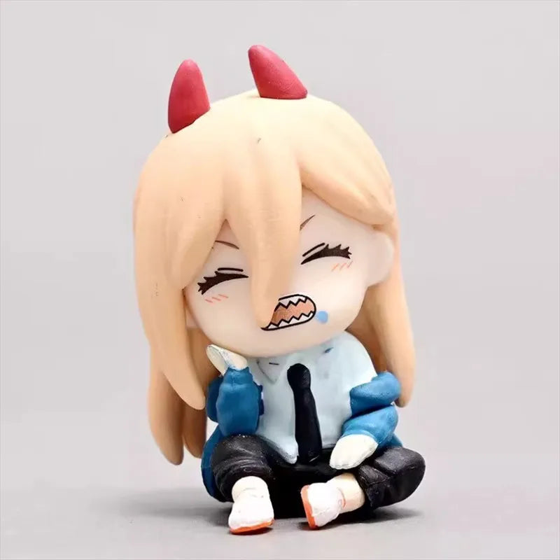 Anime Chainsaw Man Toy Shoulder-Back Sleeping Style Denji Hayakawa Aki Power Character Model Holiday Gift