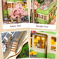 Rolife Wooden 3D Puzzle Sakura Journey Tram DIY Model Building Toy with LED for Bookshelf Home Decor Gifts for Adults Family