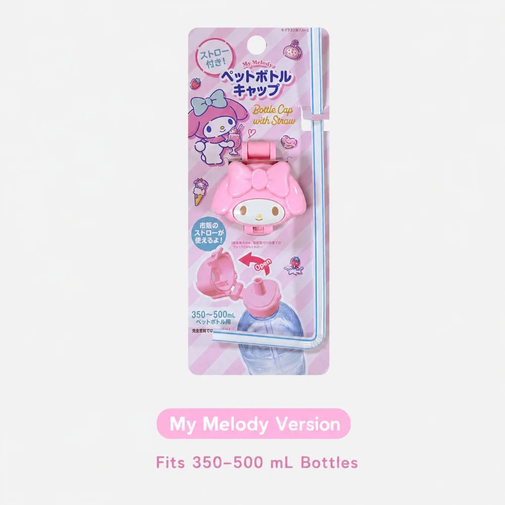 Genuine Sanrio Straw Bottle Cap for Women My Melody Hello Kitty Cute Cartoon Drink Lid for Water Bottles Gifts