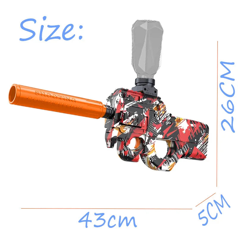 UZI Gun Toy Electric Blaster Pistol Shooting Sport AUG P90 Outdoor High Speed Rechargeable Interative Game For Boy Adult Gift