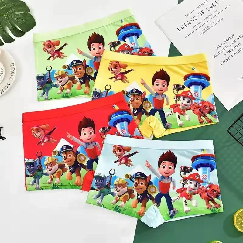 4PCS New Paw Patrol Chase Kids Boy Boxer Underwear Cute Cartoon Children Shorts Panties Boxers Cotton Underwear 2XL Panties Gift