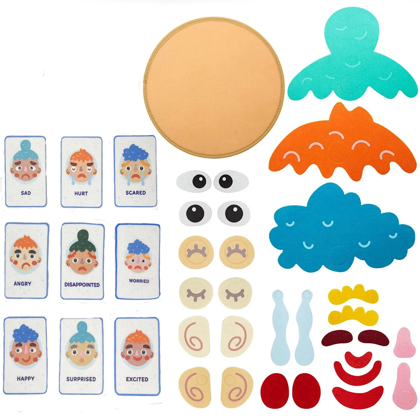 Kids Montessori Facial Expression Game Emotional Change Toys With 9pcs Cards Preschool Learning Educational Toys