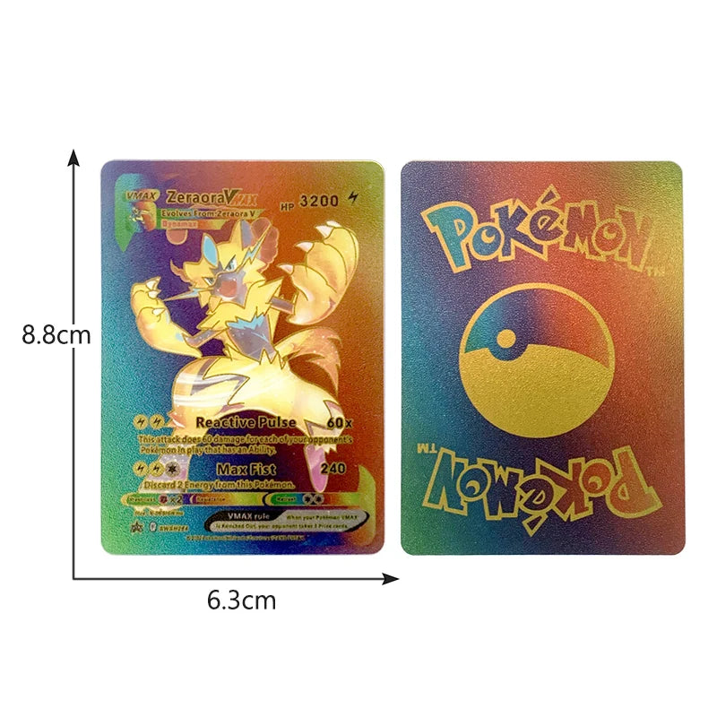 81-15Pcs Pokemon Cards Gold Silver Vmax GX Card Collection Battle Trainer Card Spanish English French Child Toys Christmas Gifts