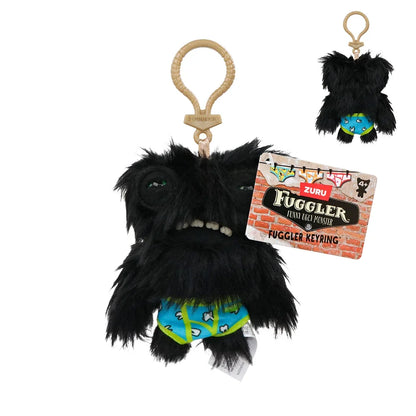 Fuggler Keychain Ugly Grin Teeth Monster Pendant Fuggler Soft Plush Doll Wide Eyed Weirdo Black Funny Backpack Keyring Gift 11CM
