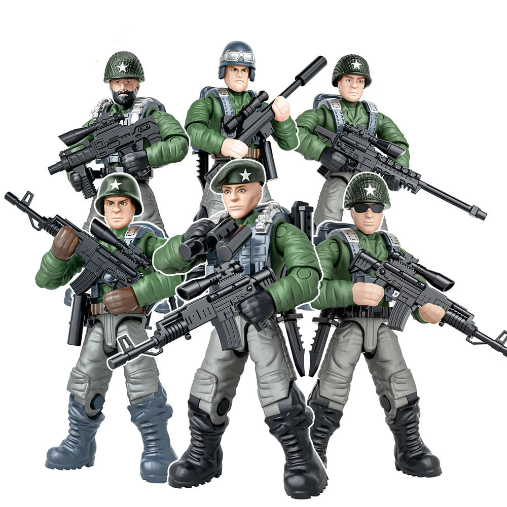 World War Army Military Soldiers SAWT Soldiers Special Force DIY Model Building Blocks Bricks Children'S Toys