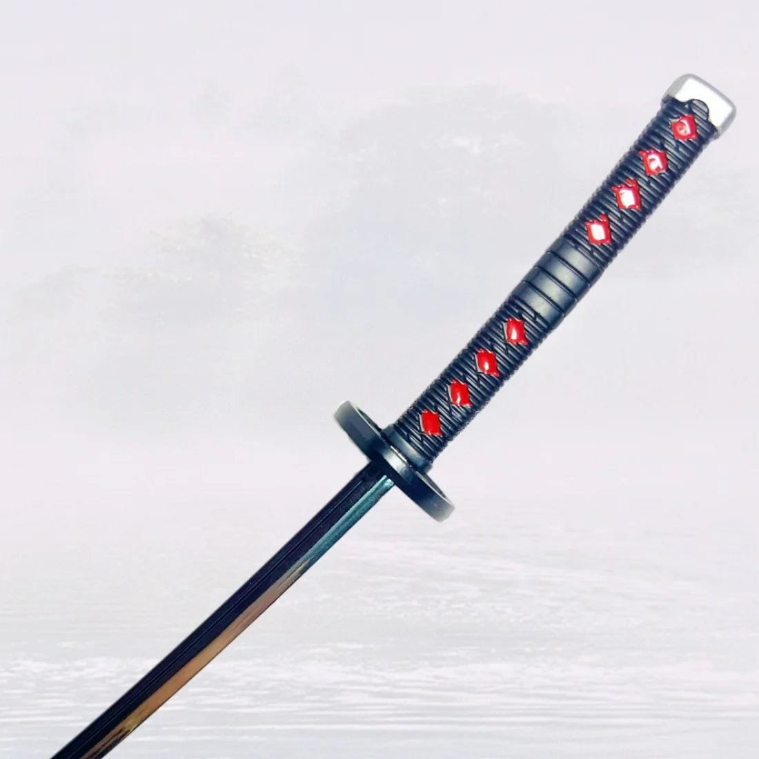 9.3inch Demon Slayer Kamado Tanjirou Metal Katana Sword Ninja Knife Original Japanese Katana Sabre Cosplay Accessories Prop Toy