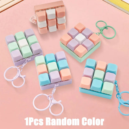 Fidget Decompression 9 Keyboard Key Toy For Adults Antistress Toys Boys Girls Anti Stress Finger Keyboard Games Keychain