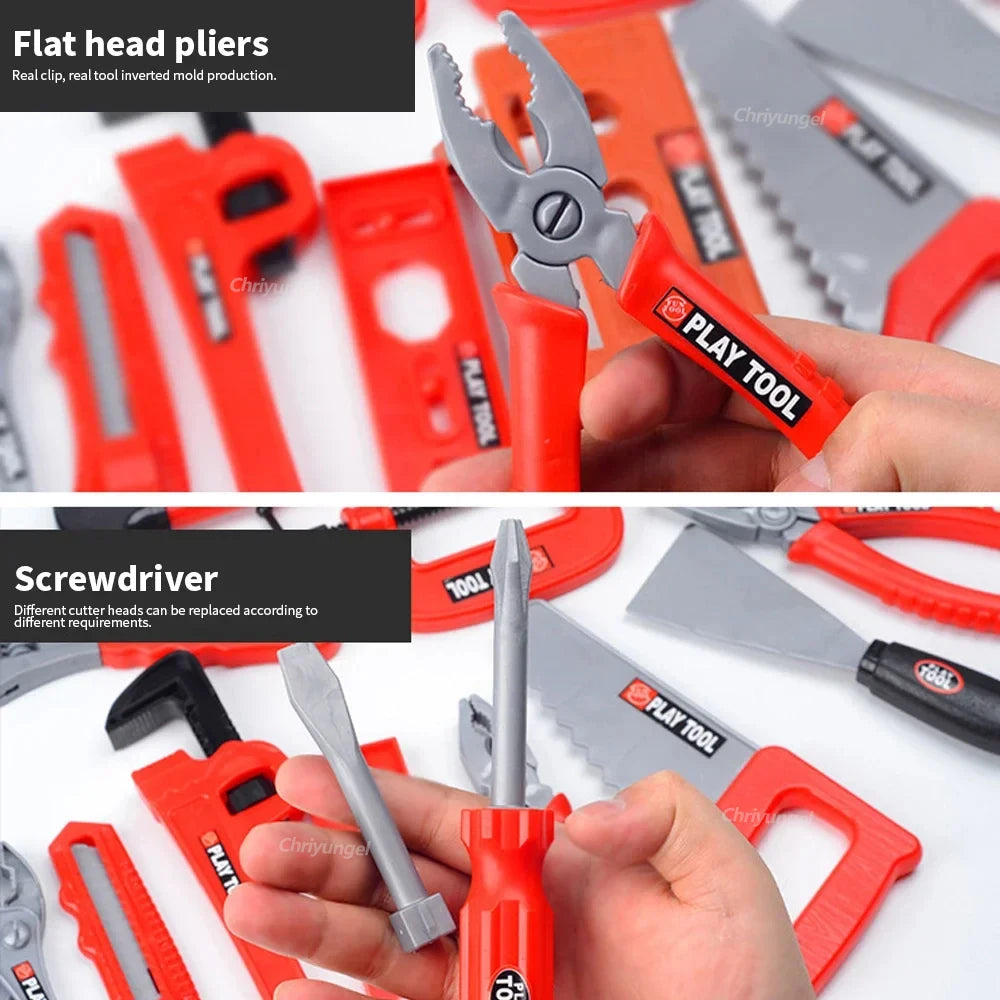 38/42 PCS Pretend Tools Kit Kids Play Repair Tool Set Plastic Construction Toys with Screwdrivers for Toddler Boys Girls Child