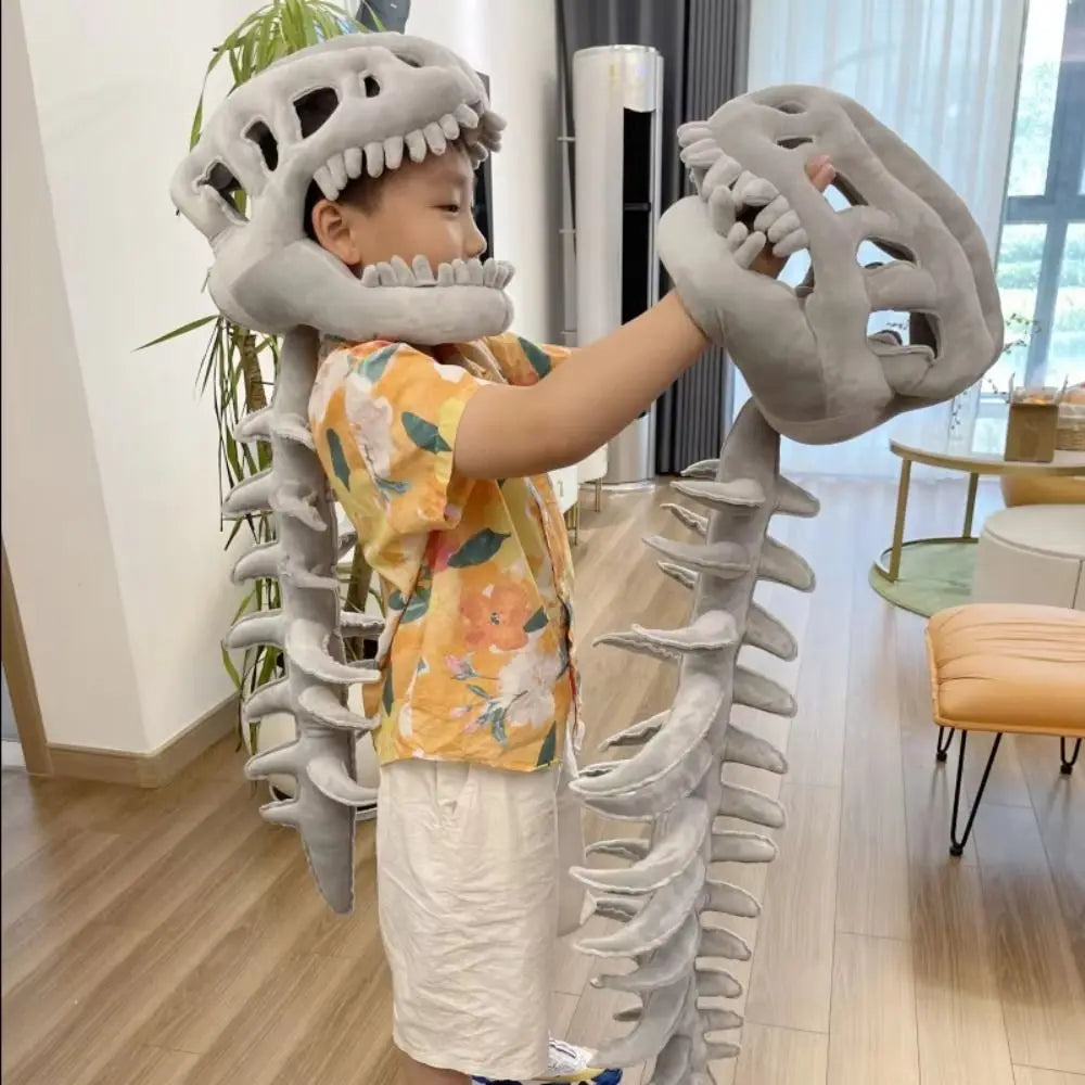 3D Dinosaur Skeleton Funny Novelty Dinosaur Skeleton Cos Props Comfortable Soft Dinosaur Skeleton Costume Set Children