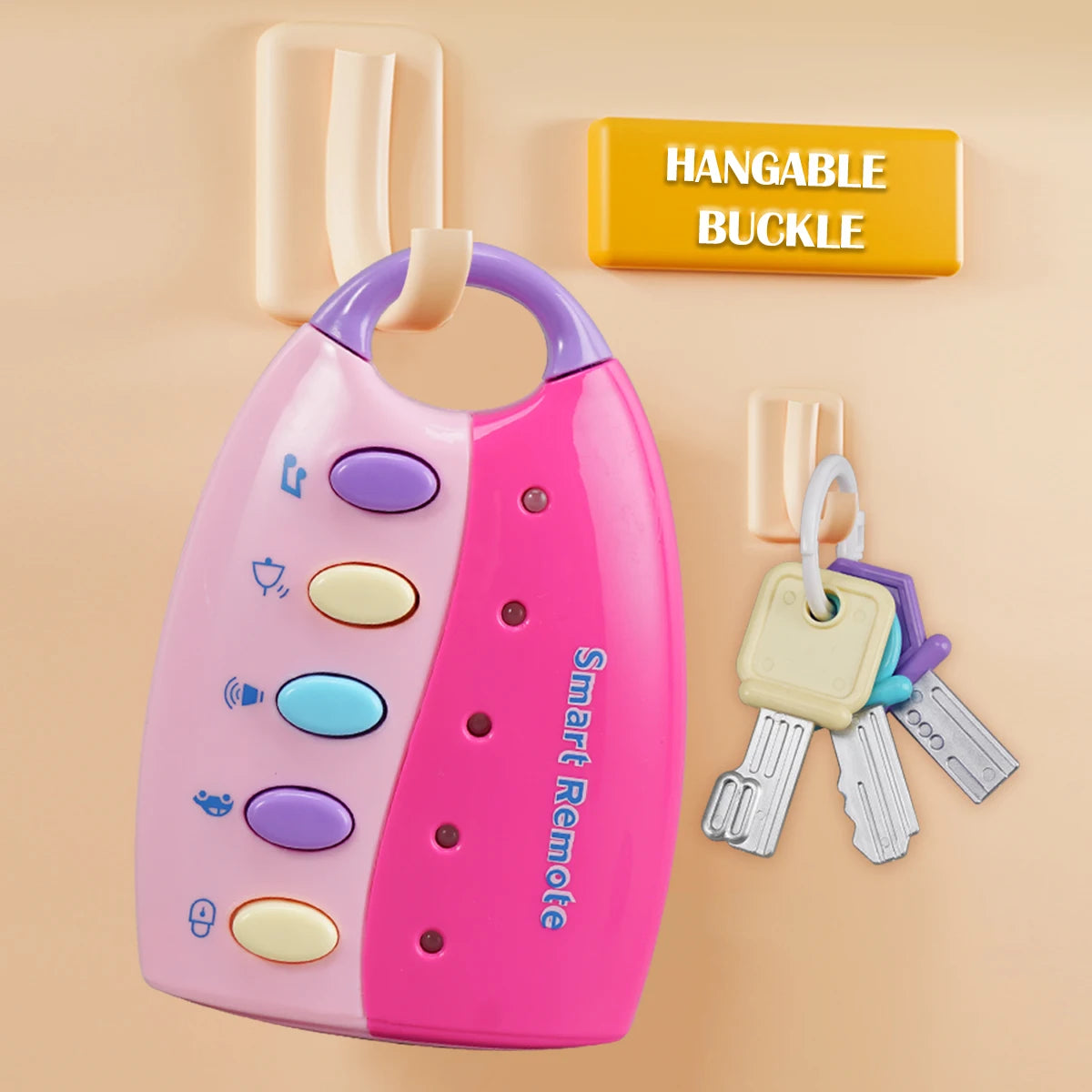 Music Cartoon Car Key Toys, Baby Kids Car Voices Pretend Play Educational Toy Grip Training Gifts for Boys and Girls