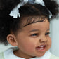 NPK 24inch Mila Dark Brown Skin Reborn Toddler Girl Doll Happy Baby Rooted Hair High Quality Collectible Art Doll