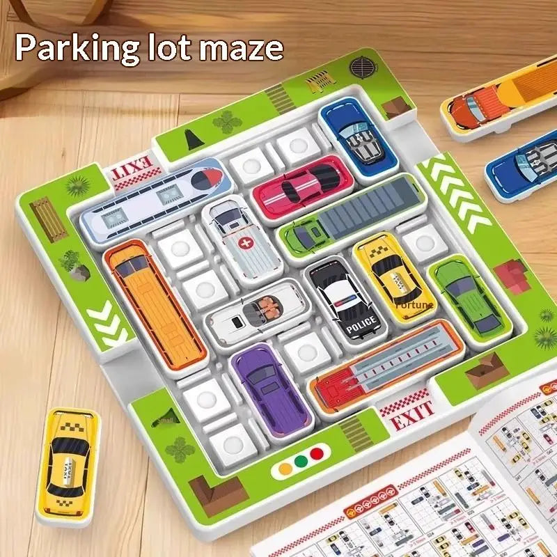 1 Set Parking Lot With Moving Vehicles And Maze Toys Children's Educational Puzzle Game For Logical Thinking And Concentration