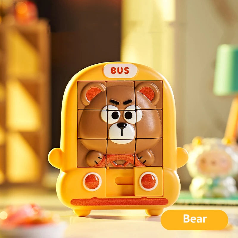Children Cartoon Animal Slide Puzzles Toys Logical Thinking Training Challenges Intellectual 3D Puzzles Sensory Game Travel Toys