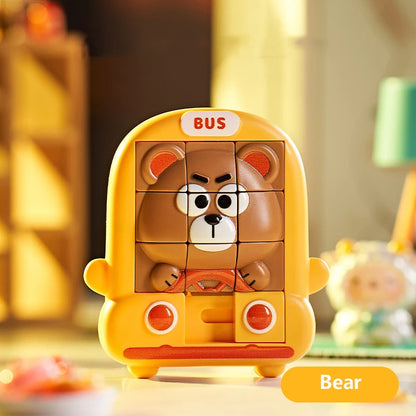 Children Cartoon Animal Slide Puzzles Toys Logical Thinking Training Challenges Intellectual 3D Puzzles Sensory Game Travel Toys