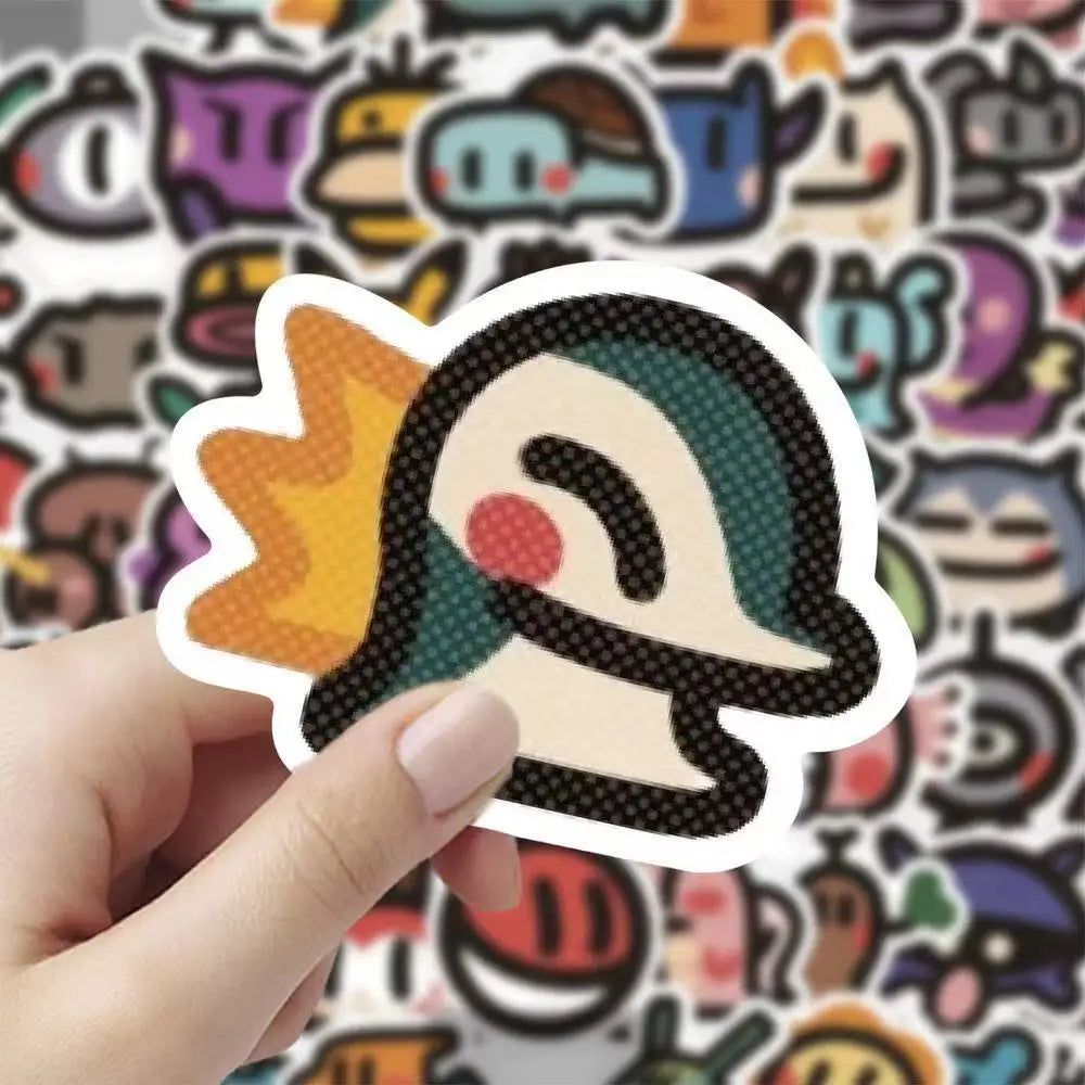 100pcs Pokemon Kawaii Stickers Old School Sticker Charmander Pikachu Psyduck Artist Work Gifts for Kids for Bike Guitar Laptop