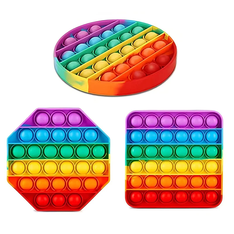 Fidget Push Bubble Silicone Sensory Stress Relief Toys ADHD Anxiety Kids Party Favors Stocking Stuffers Gifts Classroom Prizes