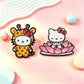 Kawaii Giraffe Enamel Pins Lotus Brooches Badges for Backpacks Jackets Hats Retro Collection Gifts Cosplay Accessories