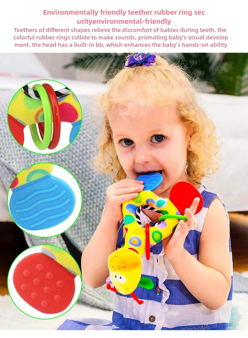 Rattles Animal Giraffe Baby Soft Stuffed Doll Teether Doll Cute Kids Infant Baby Teething Toys For Newborn Sensory Plush Toys