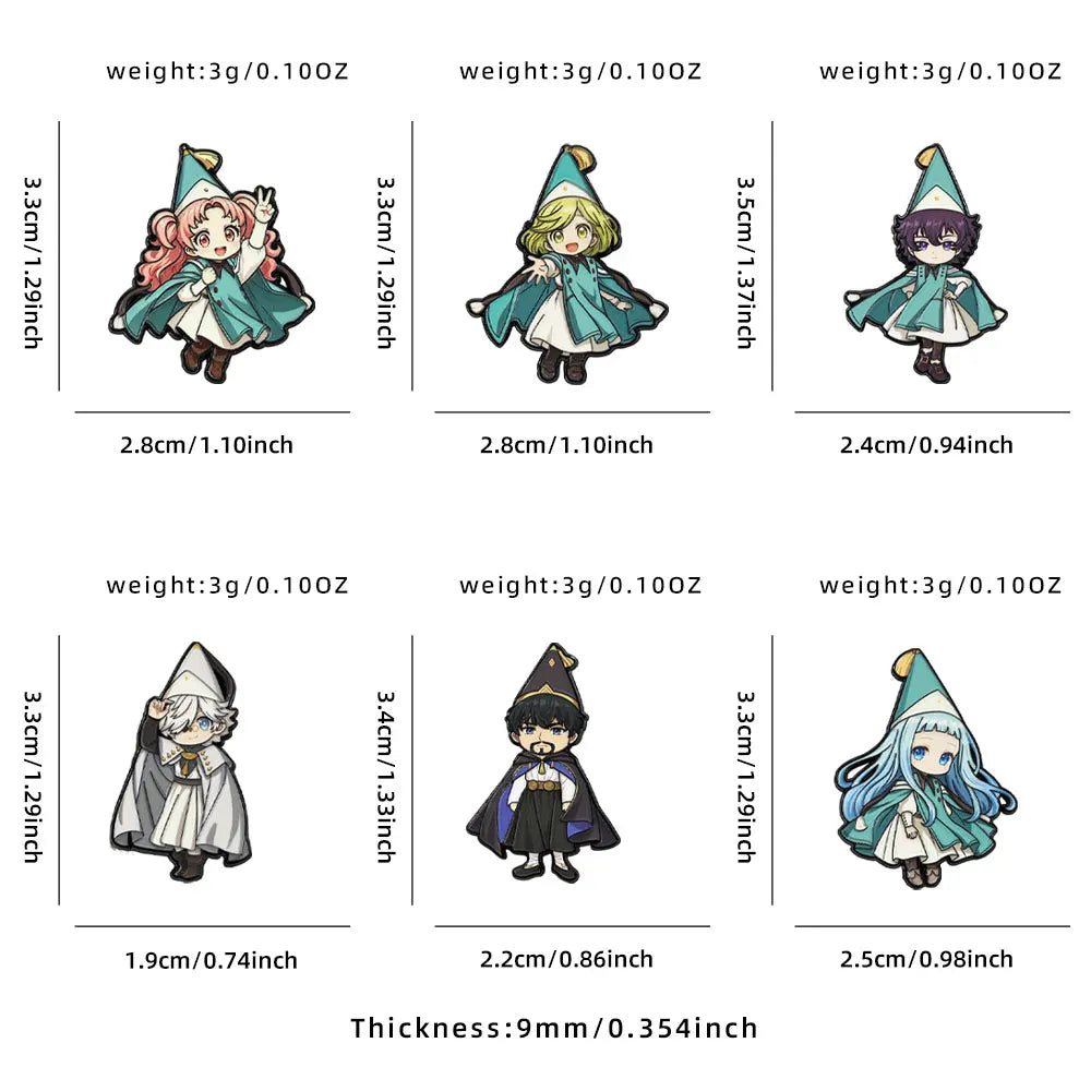Witch Hat Atelier Anime Enamel Pin Set - 6PCS Coco Agott Olruggio Richeh Brooch Collection, Cute Chibi Badges for Backpacks