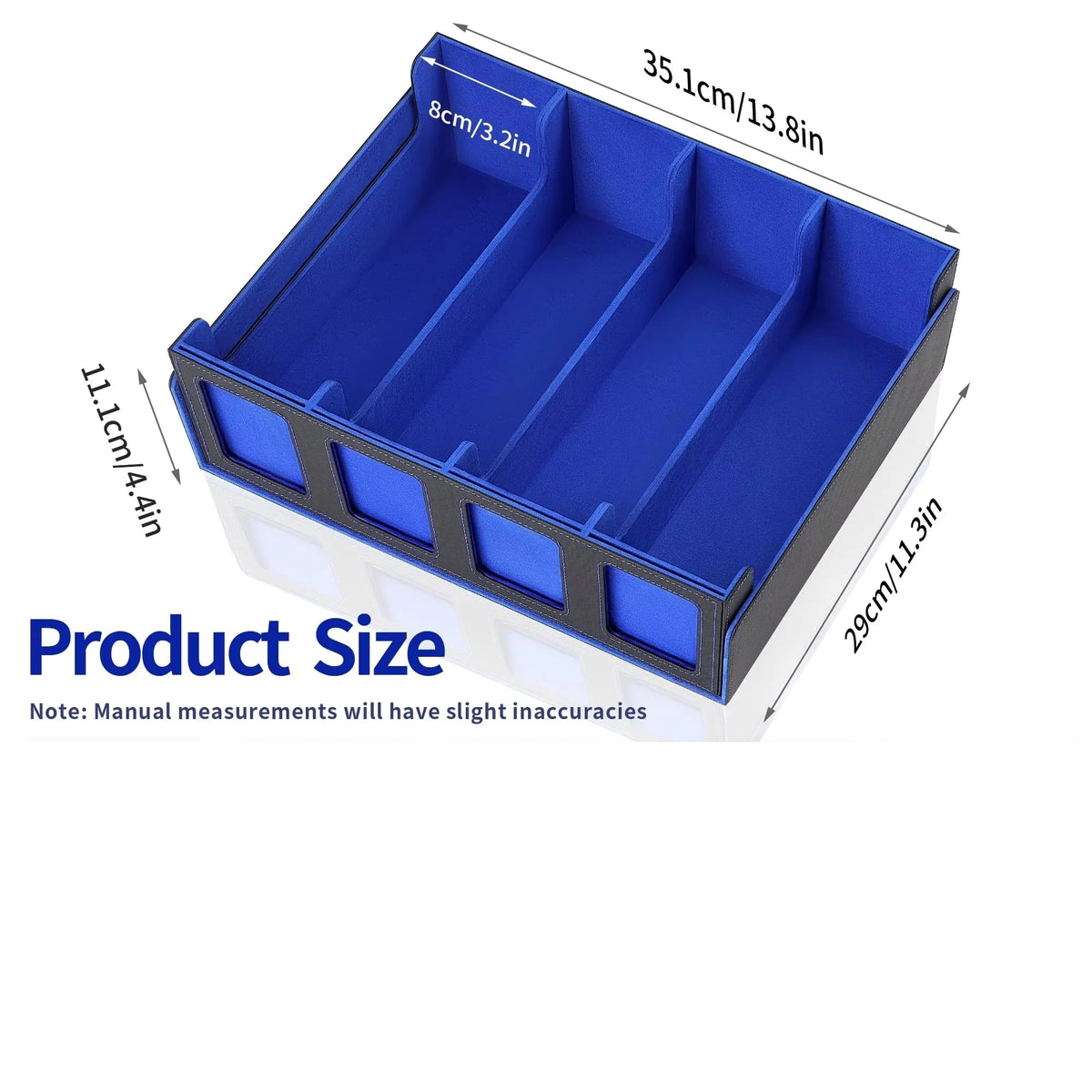 Trading Card Storage Box with Commander Display 4 Row Deck Case-Removable Lid,2400+ Card Deck Box for MTG TCG Sports Card with 4 Toploaders,4 Stoppers, 24 Dividers, 6 Dice,1 Dice Bag