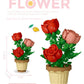 Small Particle Building Block Home Decor Series Flower Potted Plant Toys Set with Permanent Flowers Gift for Plant Arrangements