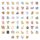 10/30/60pcs Cute Cartoon Pokemon Eevee Stickers Anime Decal Toys Graffiti Laptop Scrapbook Phone Waterproof Kawaii Sticker Gifts