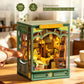Rolife Quiet Corner Study DIY Book Nook Kit 185-piece 3D Puzzle Toys with Warm LED Light for Bookshelf Decor DIY Miniature House Molde Building Kit Gift for Book Lovers