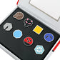 Pocket Monster Trainer Gym Badges Collection Kanto Johto Hoenn Unova Kalos Orange Islands Pins Brooches Toy for Collectors