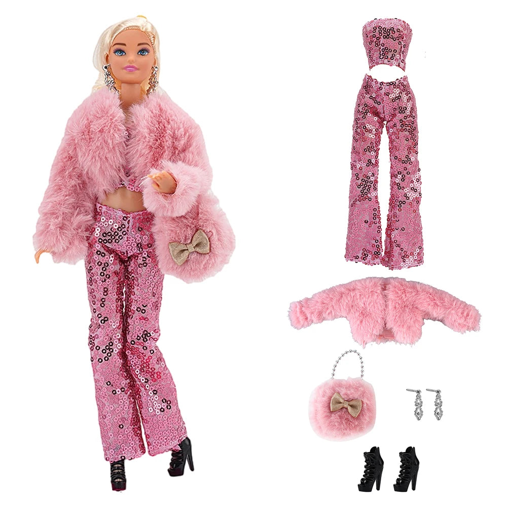 NK 1/6 Doll Princess Hot Sell Fashion Doll Dress Pink Suit For 11.5 Inch Doll Clothes Hat For 29CM Dolls Accessories Gift Toy JJ