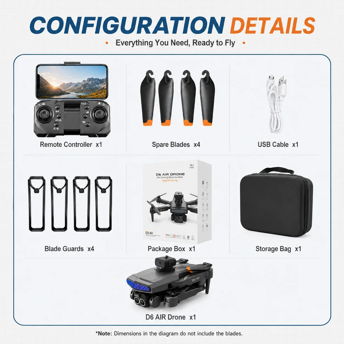 ZNLYRION D6 Air Foldable RC Drone 4K Dual Camera WiFi FPV Quadcopter with Optical Flow Hovering 540° Obstacle Avoidance 50X Zoom 2.4GHz 4CH Remote Control Drone with Storage Bag