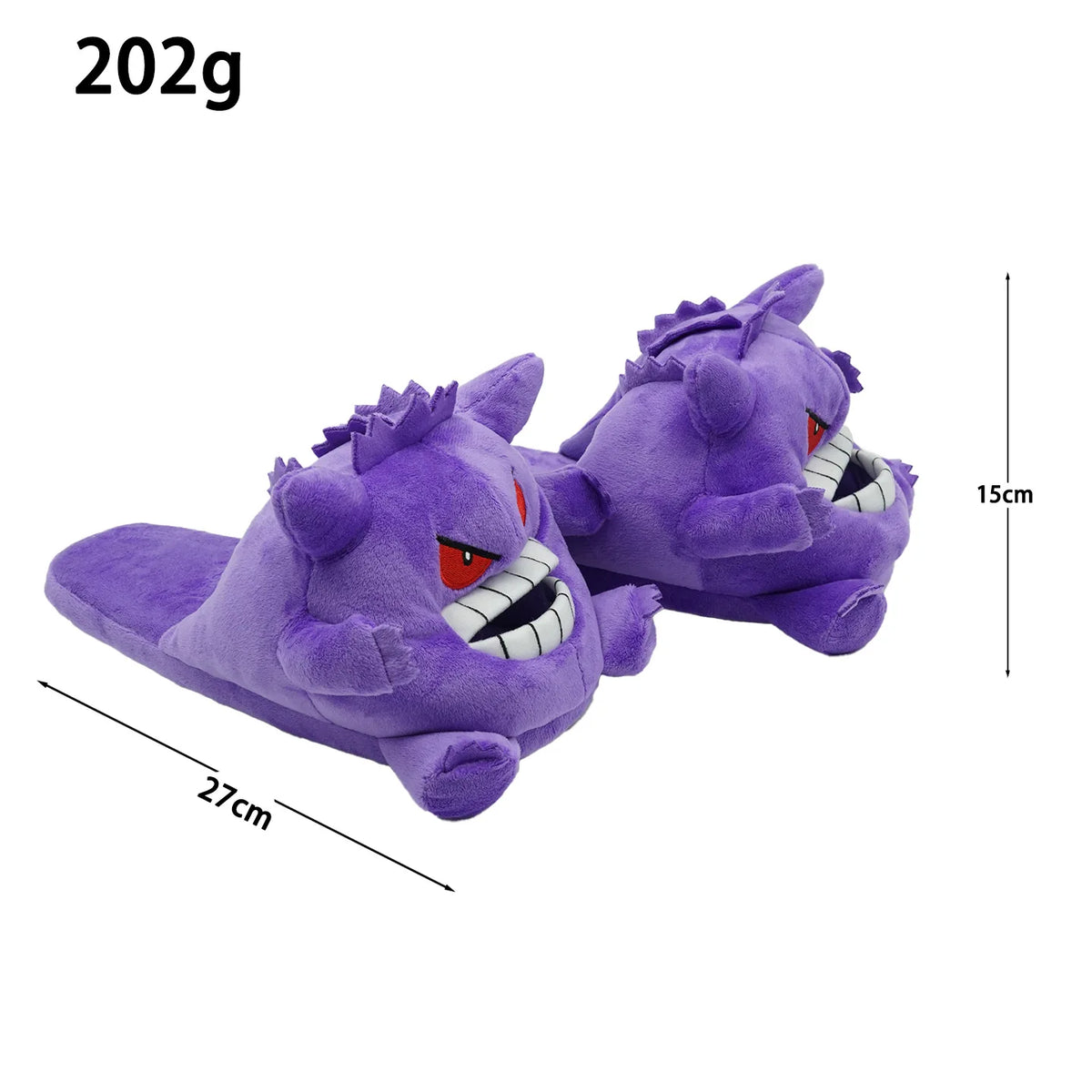 Autumn Winter Warm Cotton Plush Slippers Purple Cartoon Spirit Design Non Slip Indoor Home Shoes Unisex Household Footwear
