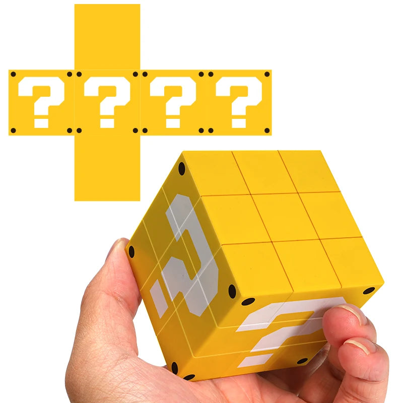 ZIINA STAR Question Mark 3x3 Yellow Square Cube, 3x3x3 Question Mark Speed Cube, Suitable for Adults, Birthday Gift