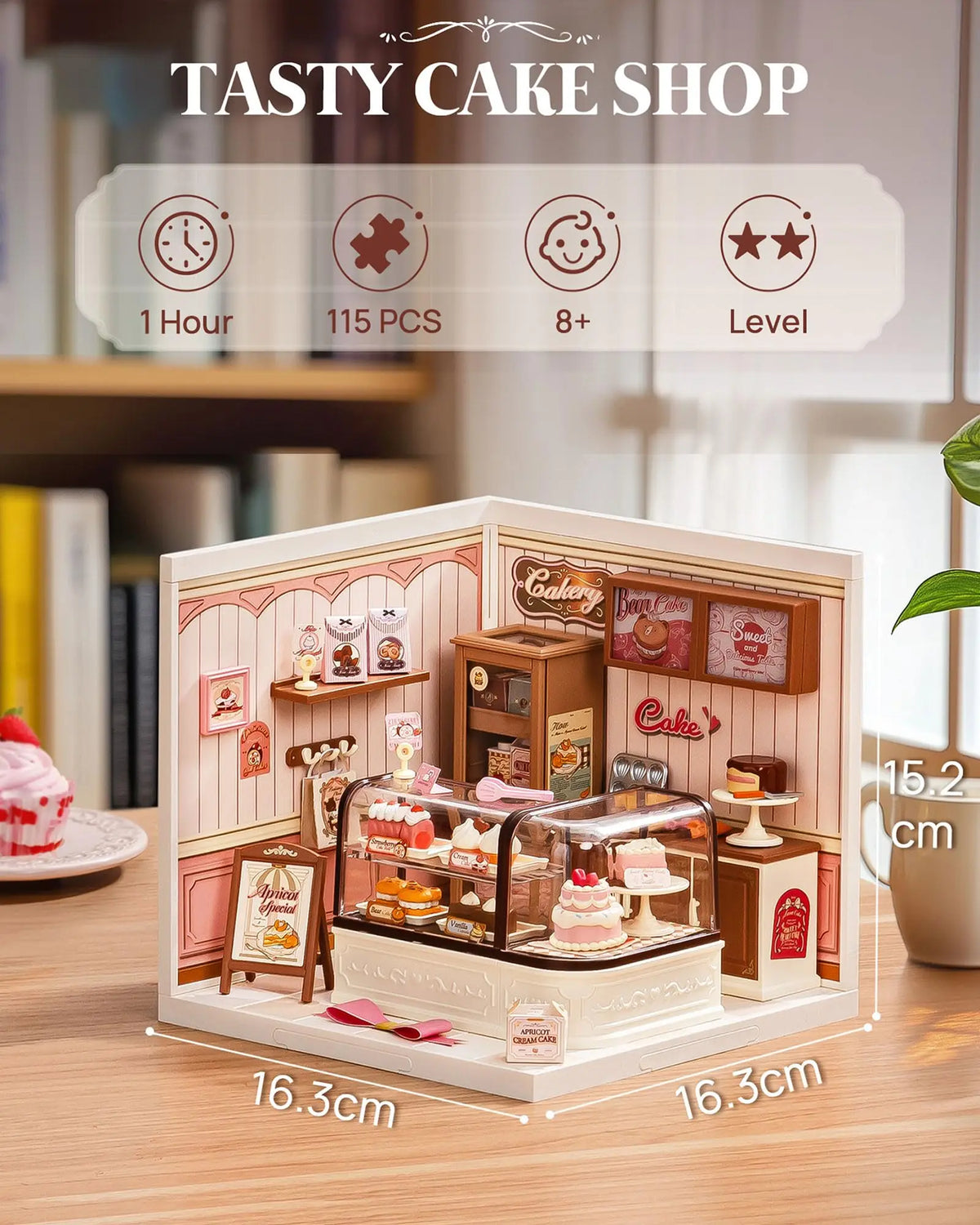 Robotime Rolife Super Creator Series Dollhouse Building Blocks Home Decor Creative Christmas Gift Tasty Cake Shop for Women