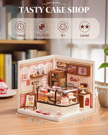 Robotime Rolife Super Creator Series Dollhouse Building Blocks Home Decor Creative Christmas Gift Tasty Cake Shop for Women