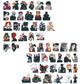 50pcs/set Anime Jujutsu Kaisen Resin DIY Accessories Cute Image Laminating Acrylic Cream Glue Phone Case Refrigerator Gift Patch