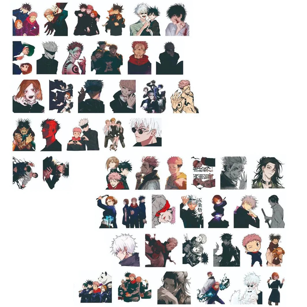 50pcs/set Anime Jujutsu Kaisen Resin DIY Accessories Cute Image Laminating Acrylic Cream Glue Phone Case Refrigerator Gift Patch