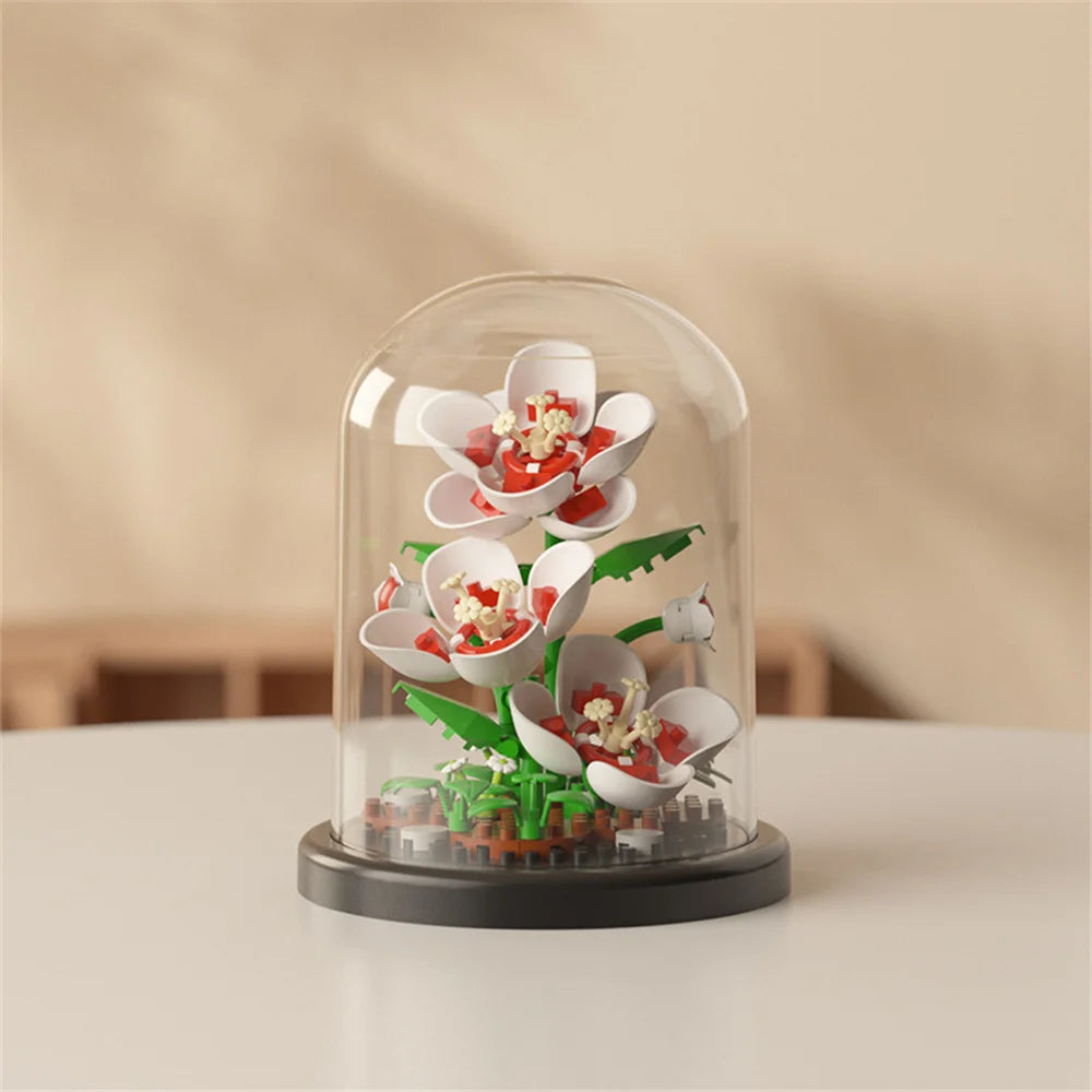 Eternal Flower Bouquet Bonsai Potted Plant Micro Building Blocks Model Home Decoration Toy For Kid Birthday Gift