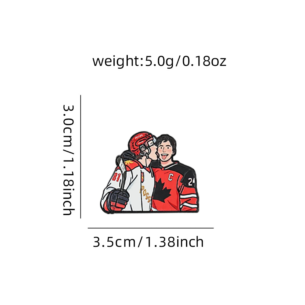 5 PCS'Heated Rivalry' Quote Enamel Pin TV Drama Baseball Uniform Brooch Lapel Pin Badge on Backpack Clothing Accessories Jewelry