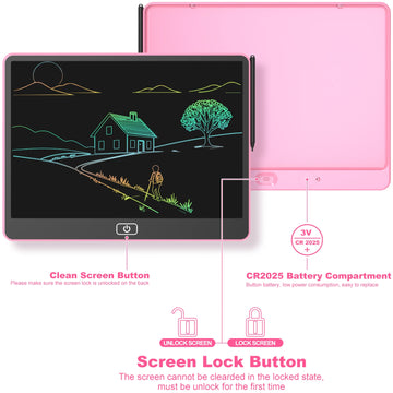 16-inch LCD Writing Board, Colorful Electronic Drawing Pad for Kids, Reusable Portable Writing Tablet, Perfect Educational Toys