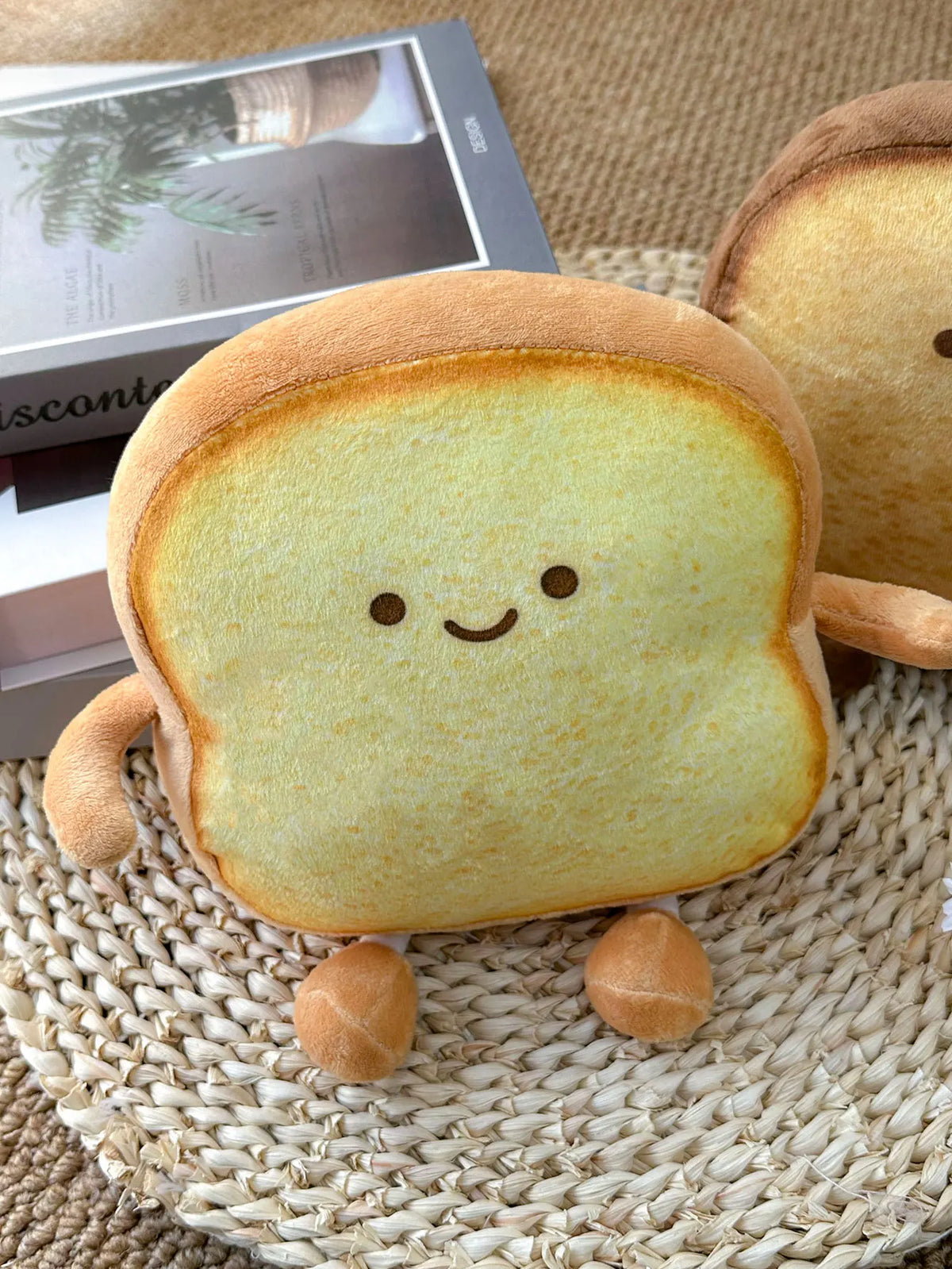 22CM Yellow Toast Bread Plush Pillow, Soft Food Style Plush Toy, Cute Home & Sofa Decor, Perfect Holiday Gift for All Occasions