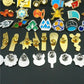 Pocket Monster Trainer Gym Badges Collection Kanto Johto Hoenn Unova Kalos Orange Islands Pins Brooches Toy for Collectors