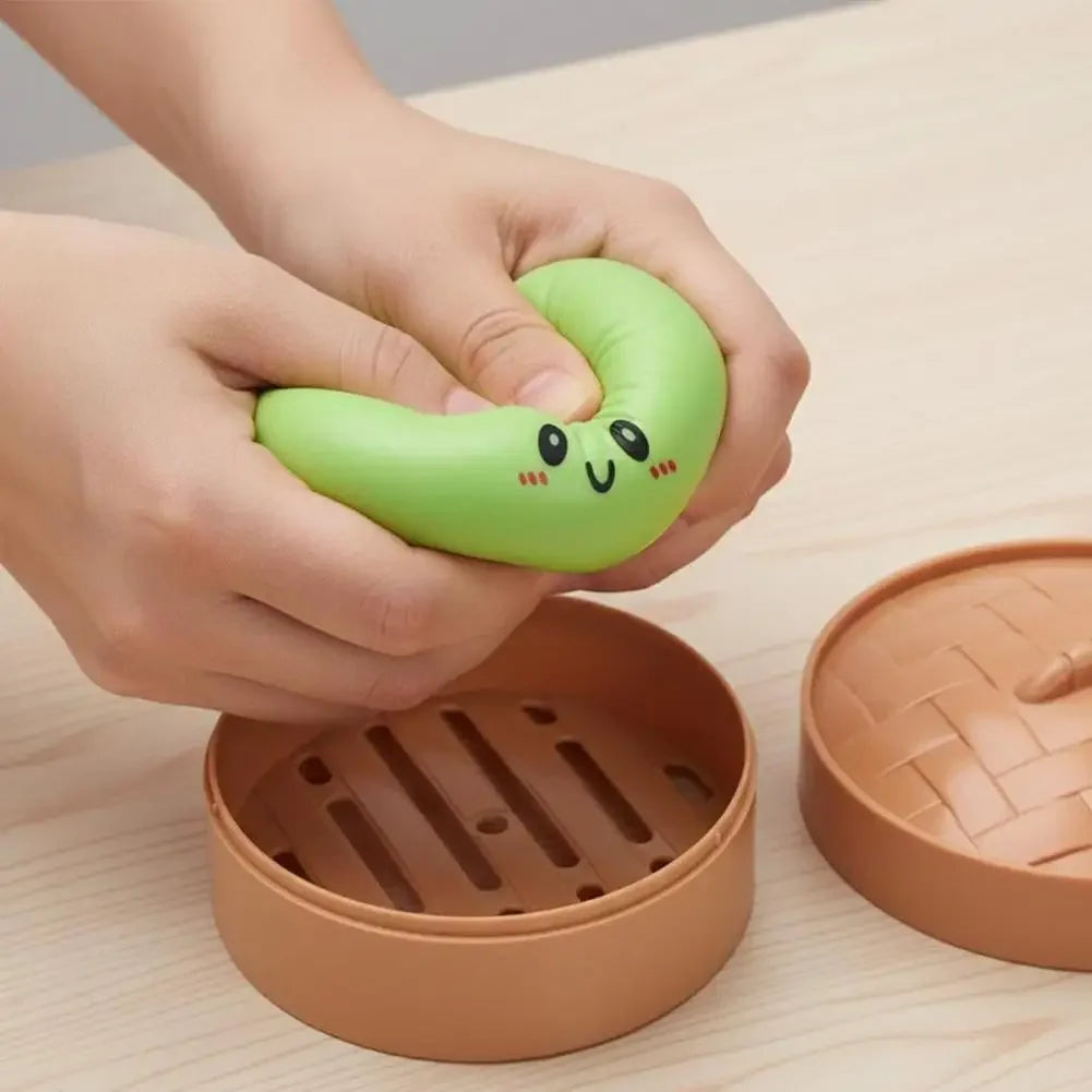 Colorful Dumpling Squishes Stress Balls Cha Siu Bao Slow Rebound Decompression Toys Feel Good Squishy Stress Relief Gifts 10cm