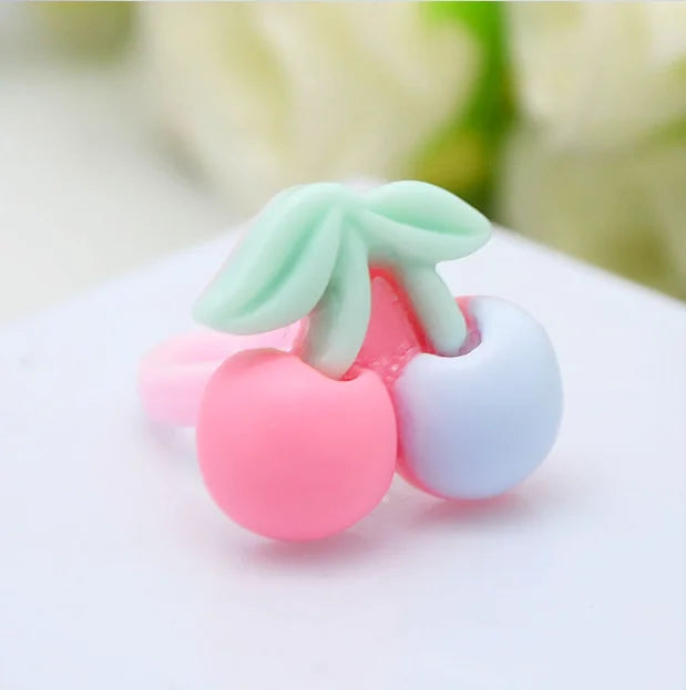 36Pcs Resin Cartoon Ring Set Flower Shape Adjustable Decorative Rings Multi Style Leisure Daily Matching Accessory Ornament