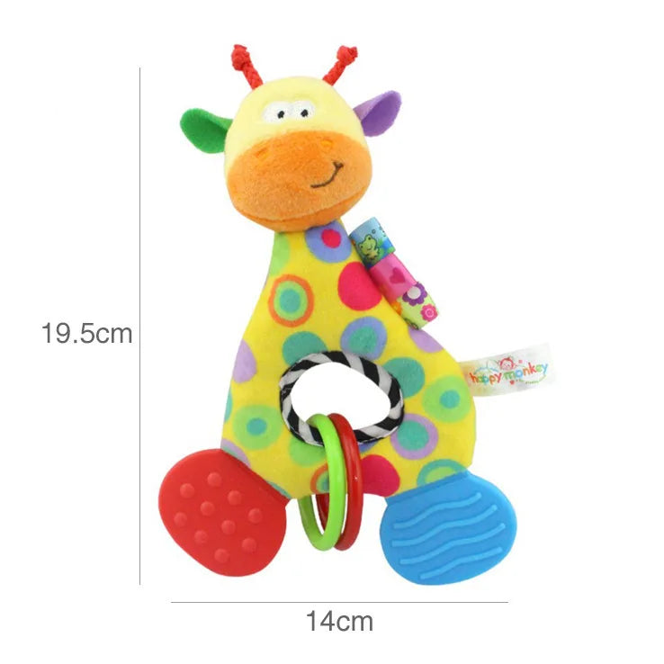 Rattles Animal Giraffe Baby Soft Stuffed Doll Teether Doll Cute Kids Infant Baby Teething Toys For Newborn Sensory Plush Toys