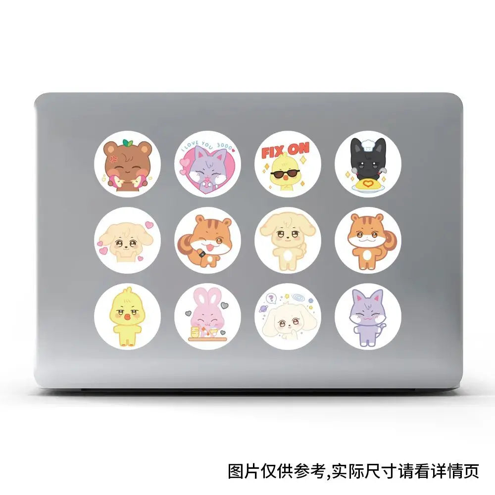 Kpop ateez roll stickers 500 sheets cute cartoon idol fans concert supports DIY phone cases,water bottles,bags,and gifts