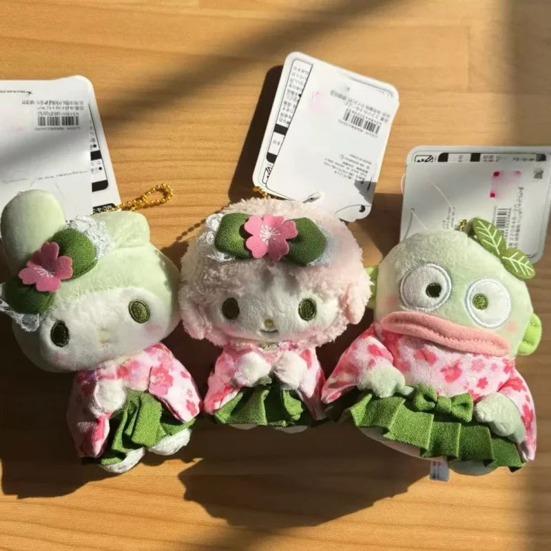 Cartoon matcha My Sweet Piano Melody Hangyodon plush toy keychain kawaii Black Kimono Hello Kitty Soft Plushie Doll  bag charm
