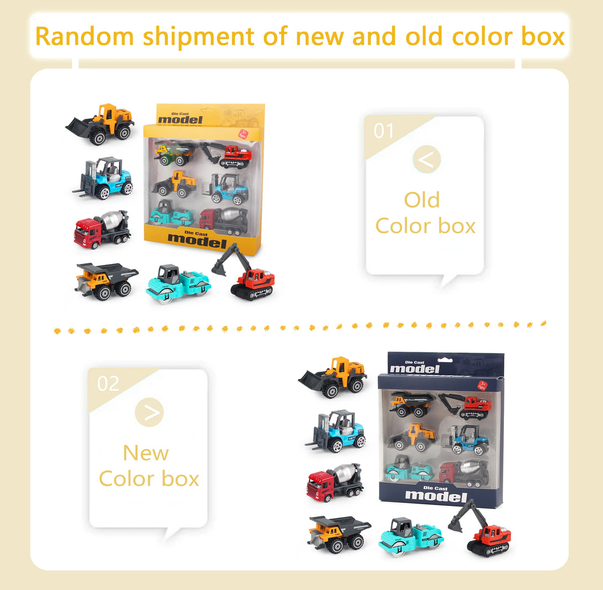 6pcs/set Alloy Engineering Truck Toy Car Classic Construction Model Vehicle Loader Tractor Excavator Toys for Boys Gifts