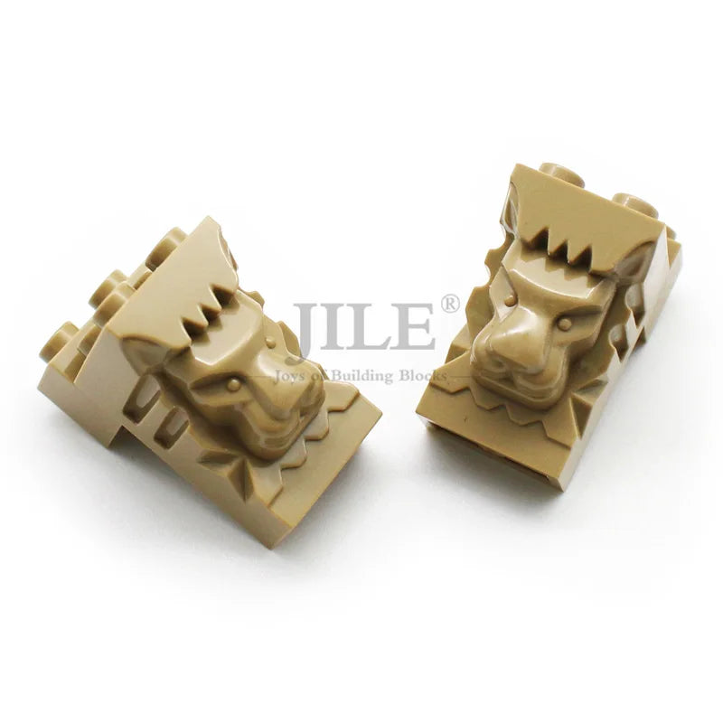 10pcs MOC 30274 Building Blocks 2x3x3 Lion Head City Wall Street View Decoration Compatible with Children Brands Toys
