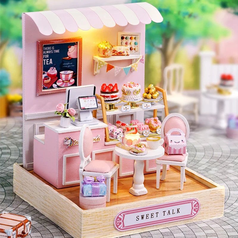 Mini Miniature Dollhouse DIY Small House Kit Making Room Toys Home Bedroom Decorations With Furniture Wooden Craft Doll Houses