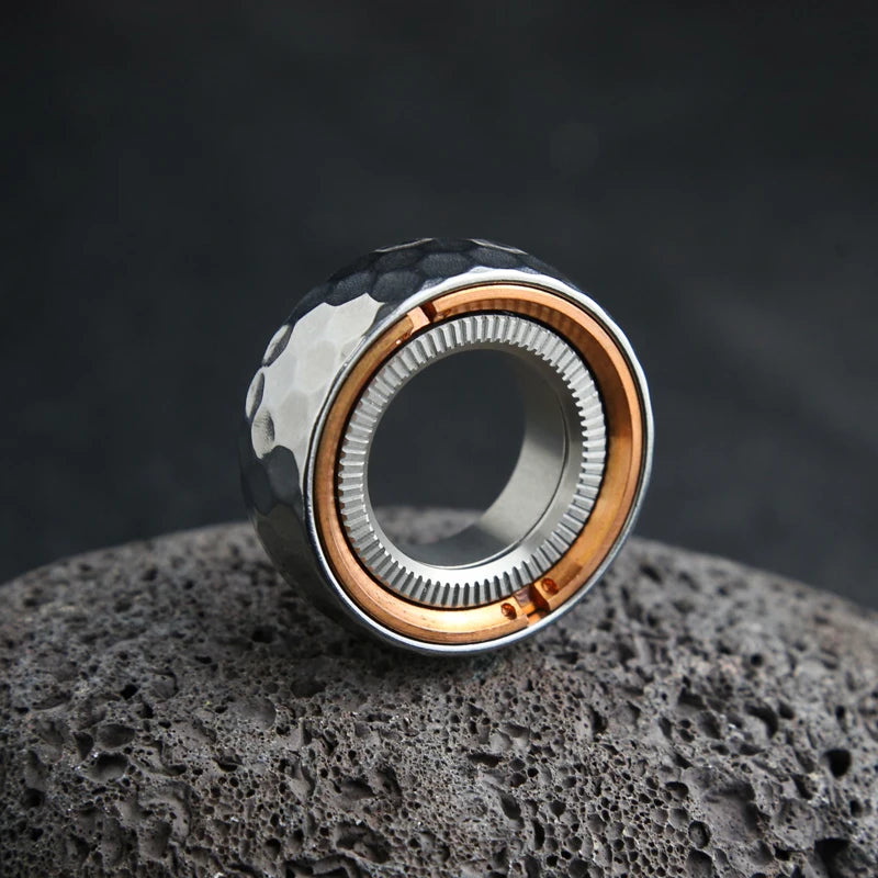 Mechanical Fidget Ratchet Ring EDC Fidget Toys Stainless Steel Fidget Ring Stress Reliever ADHD Anxiety Stress Toys Adult Gift